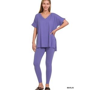 Zenana Brushed Microfiber Loungewear Set S/M/L